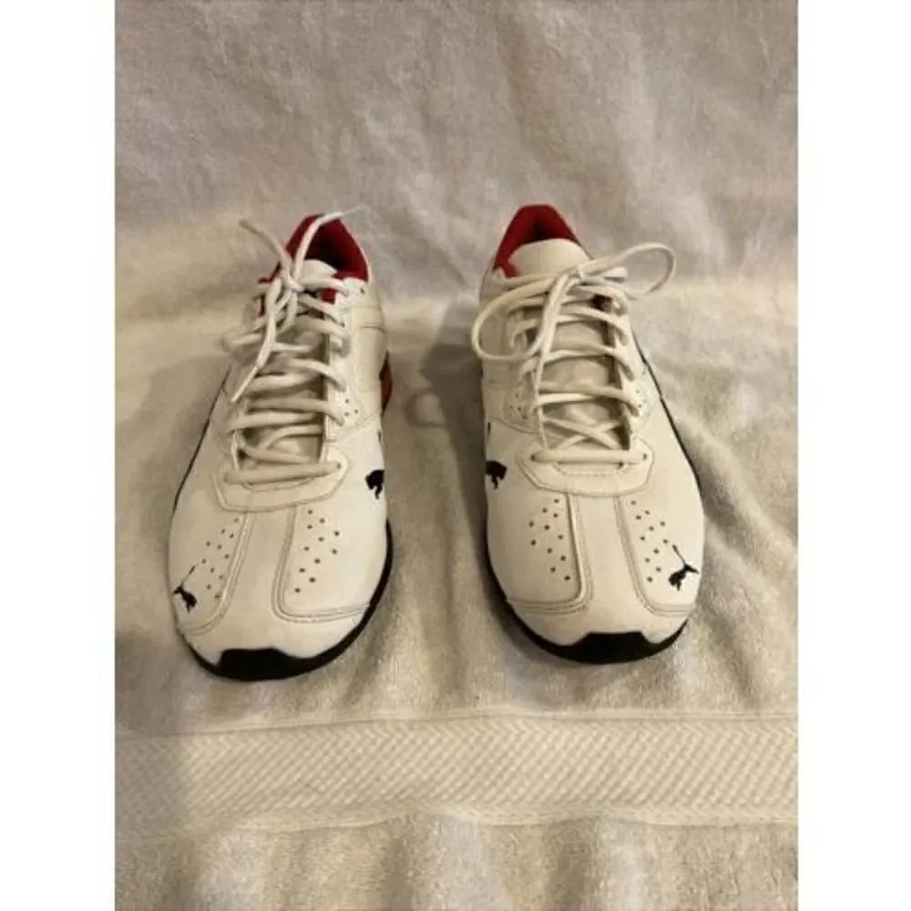 Puma SoftFoam Men's Sneakers Casual Shoes Lace-up Low Top White red Black SZ 9.5